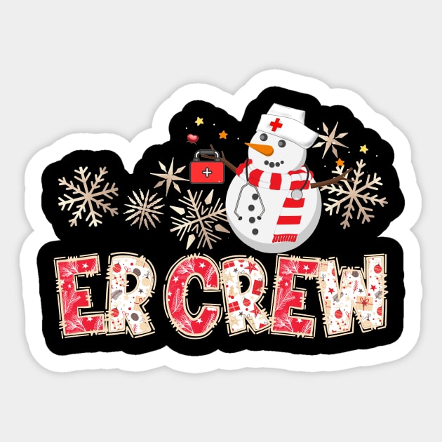 ER Crew Nurse Christmas Nurse Life Scrub Top Sticker by SilverLake